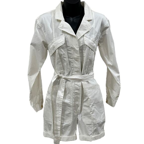 Alex Mill Expedition Romper Shorts In White - Picture 10 of 10